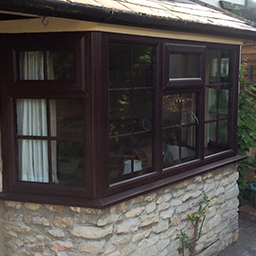 brown window frames