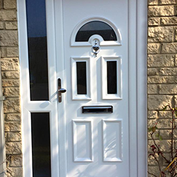 white front door