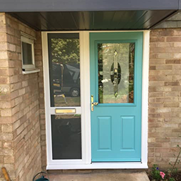 blue front door on house